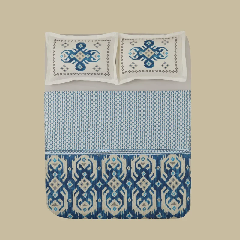 Karaca Neos Bettbezug-Set aus 100 % türkischer Baumwolle, Einzelbett, Blau