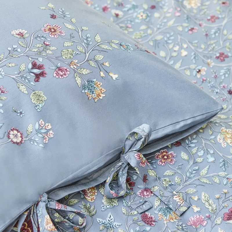 Karaca Ansey Bettbezug-Set aus 100 % türkischer Baumwolle, Einzelbett, Blau