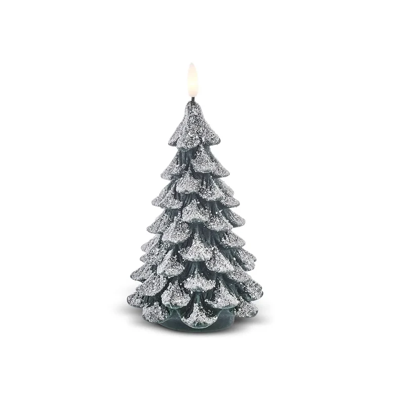 Karaca Home Weihnachten Carlin Led Licht Dekorative Kerze, 8cmx14cm, Grün Weiß