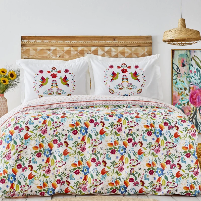 Karaca Parlin Bettbezug-Set aus 100 % türkischer Baumwolle, Einzelbett, Fuchsia