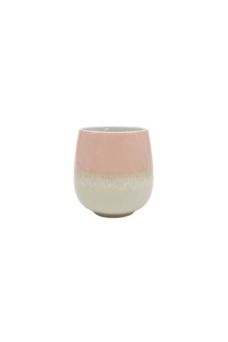 Tasse ohne Henkel | lasiert | rosa | Motiv Herz