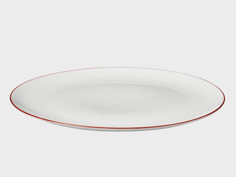 Teller Coupe | Lotos | Roter Farbrand | 27 cm