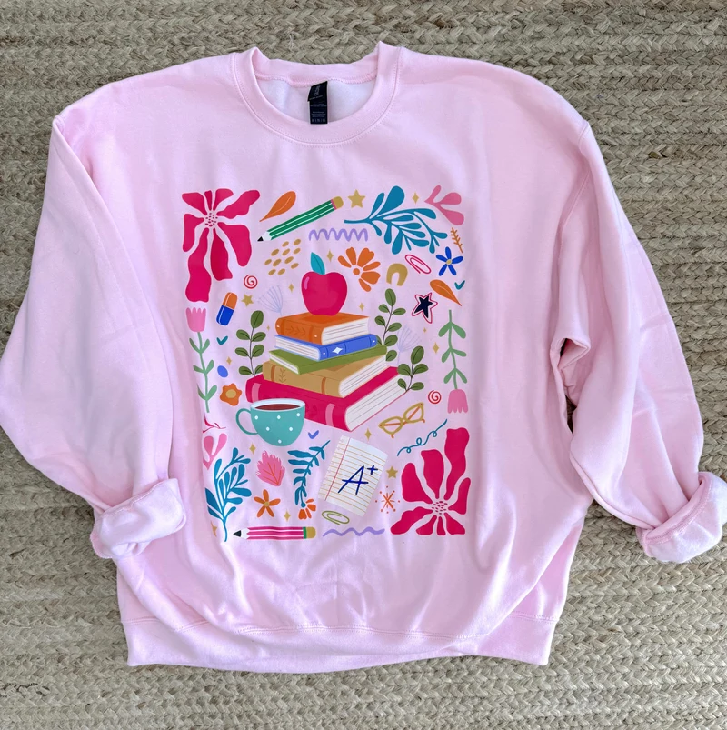 Books Floral Sweatshirt