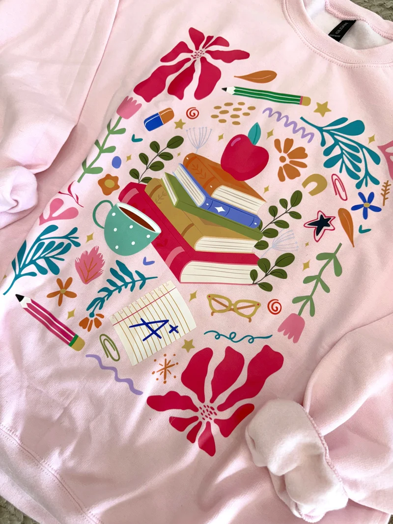 Books Floral Sweatshirt