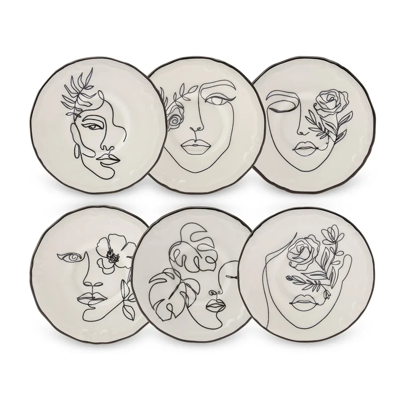 Karaca Face 6-teiliges Kuchenteller-Set