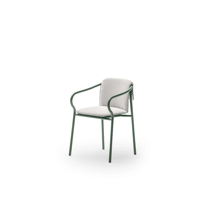 Outdoor Aluminium Chair with Seat and Backrest Cushion SALÒ by Matteo Thun and Benedetto Fasciana for Unopiù