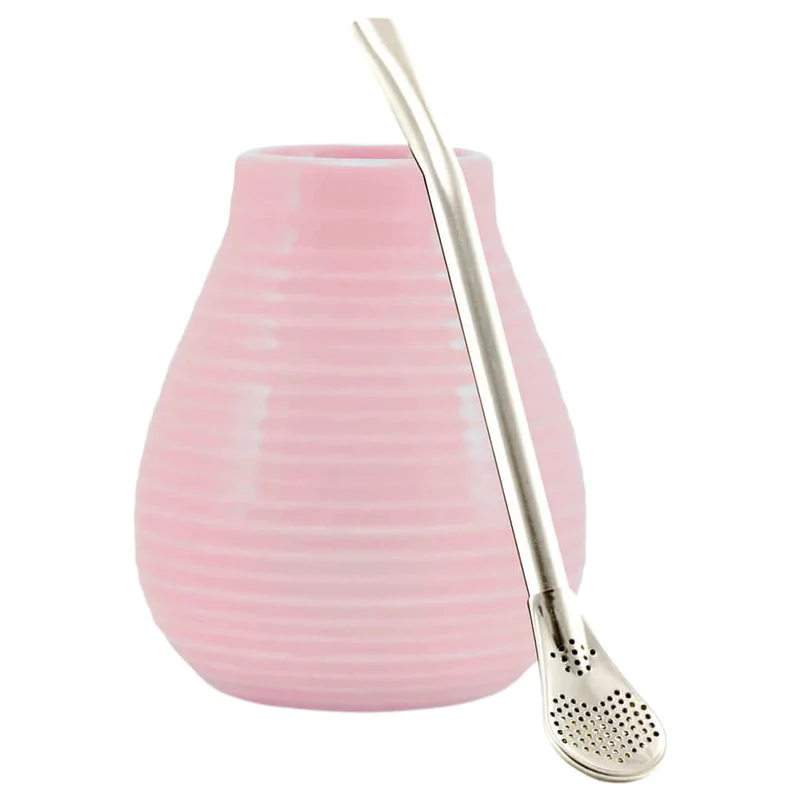 Matebecher Keramik mit Bombilla