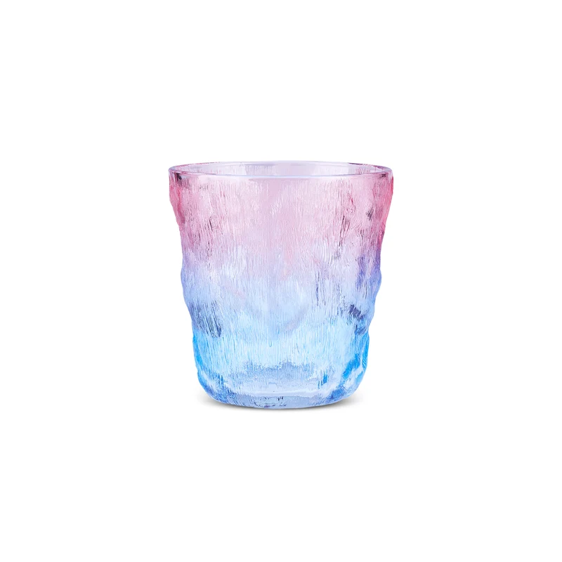 Karaca Glacier Glas Trinkglas, 287 ml, Blau – Rosa