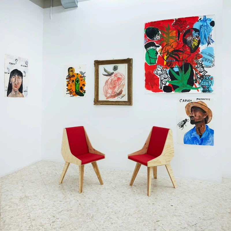 Wooden Chair CARDILLO RED by Jules Régis