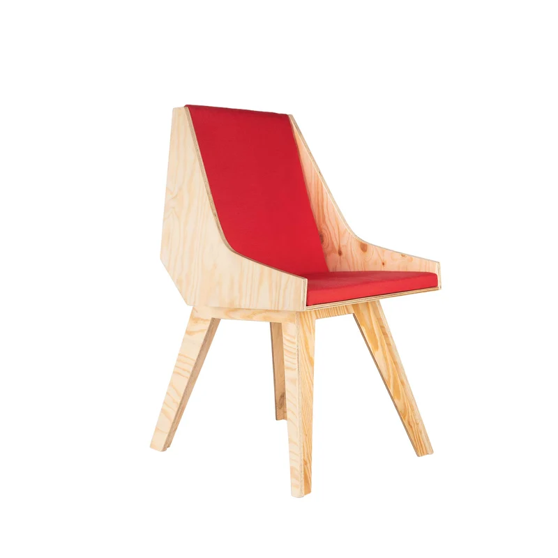 Wooden Chair CARDILLO RED by Jules Régis