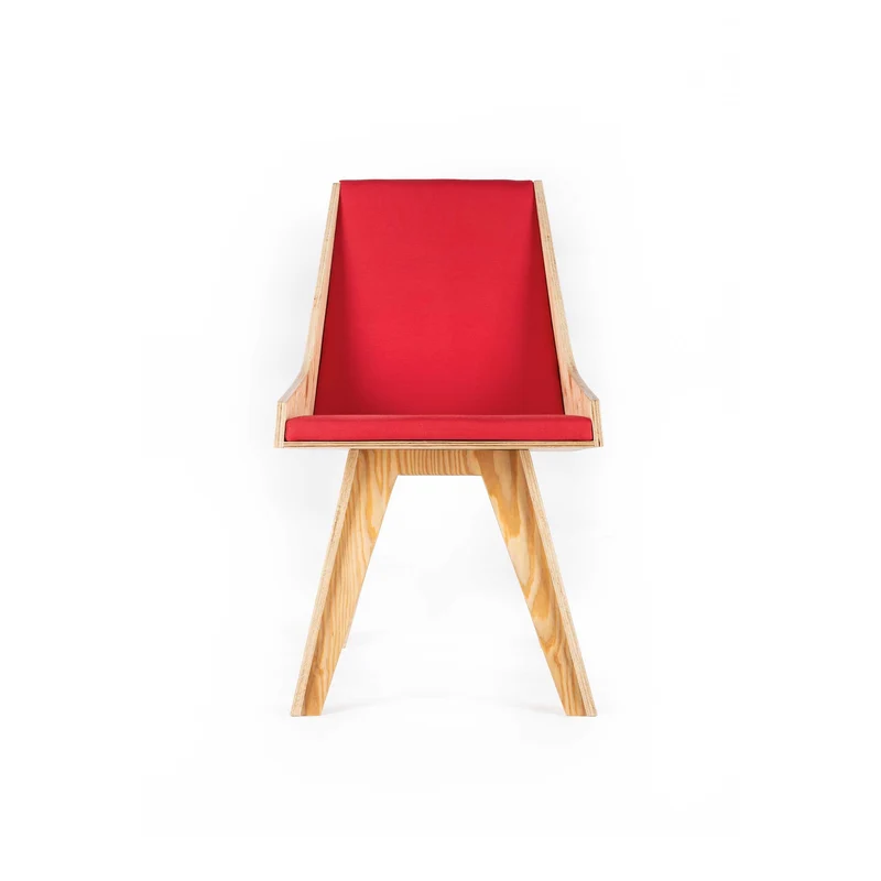 Wooden Chair CARDILLO RED by Jules Régis