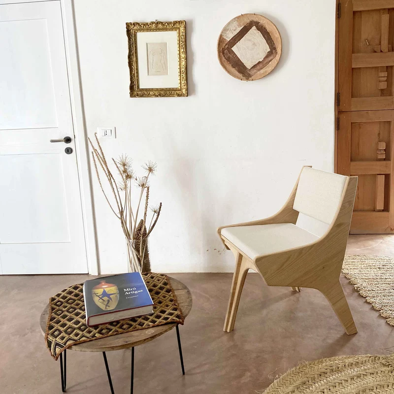 Oak Wood Chair FALCONE CREAM by Jules Régis