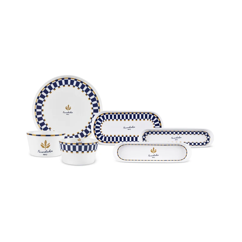 Karaca x Fenerbahçe Lizenziertes Forever Bone – 14-teiliges Frühstücksset für 6 Personen