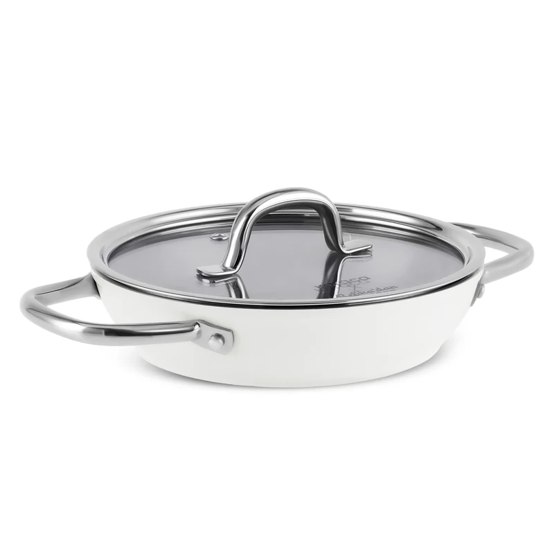 Karaca x Refika Swiss Crystal Creamy Metall 6-teiliges Sahan-Set Creme