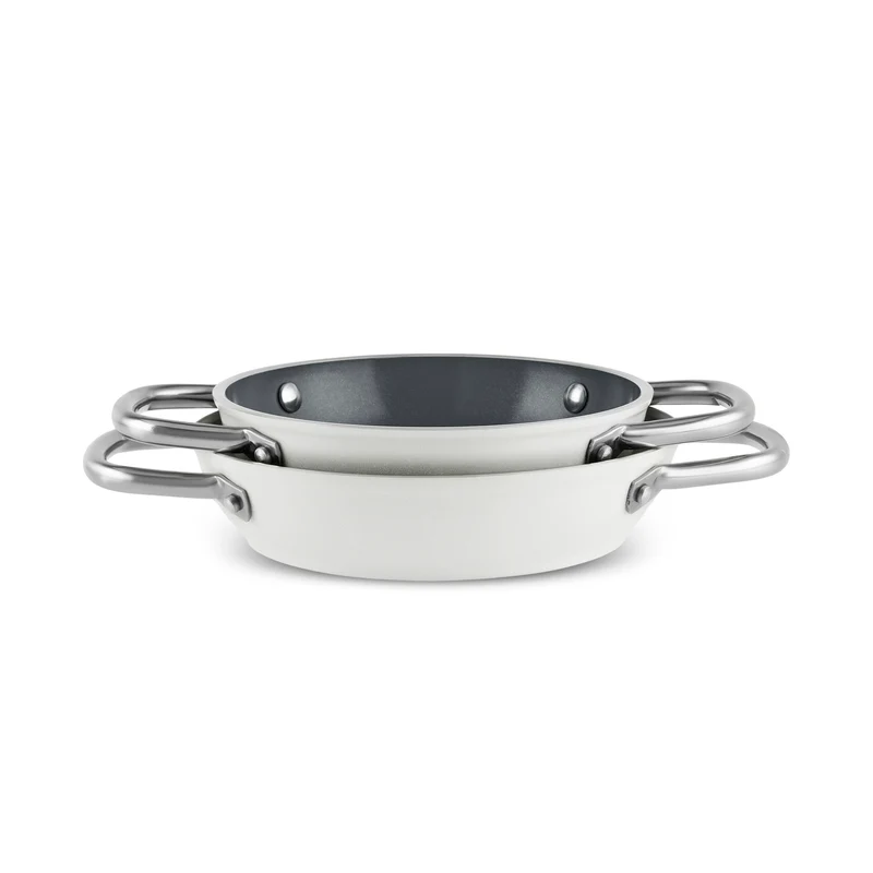 Karaca x Refika Swiss Crystal Creamy Metall 6-teiliges Sahan-Set Creme