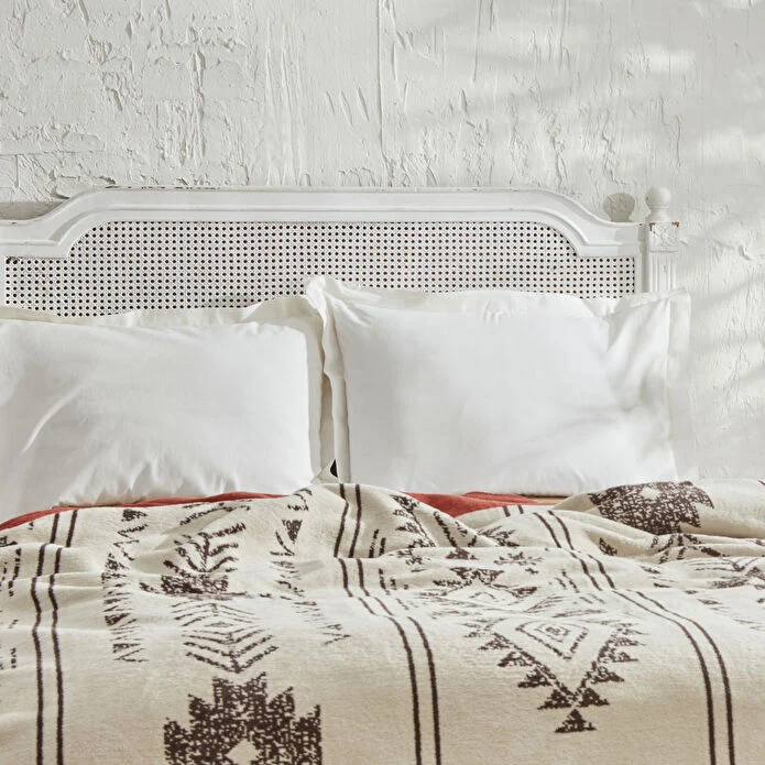 Karaca Home Raya Baumwolldecke für Doppelbett, Terrakotta