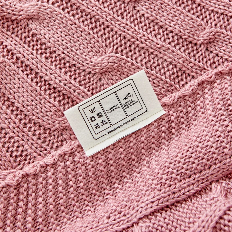 Karaca Home Dunkelrosa Strickdecke Öko-Tex zertifiziert