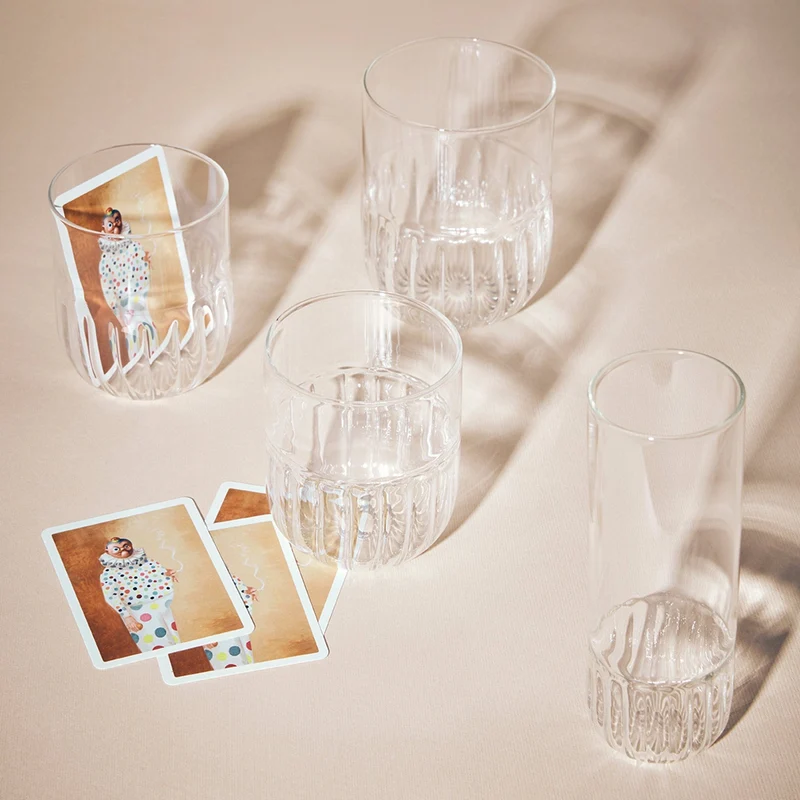 Blown Glass Water Glasses ROUTINE Set of 12 by Matteo Cibic for Paola C