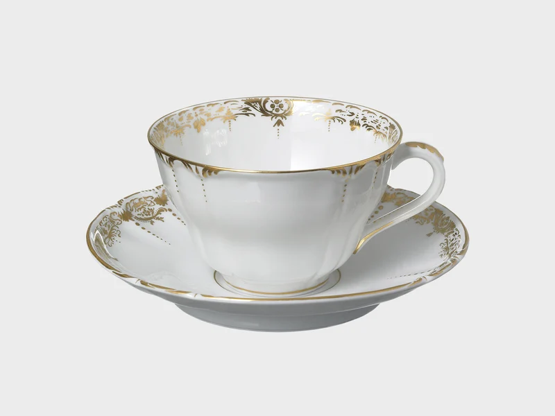 Kaffee / Teetasse | Rokoko | Brokat Gold