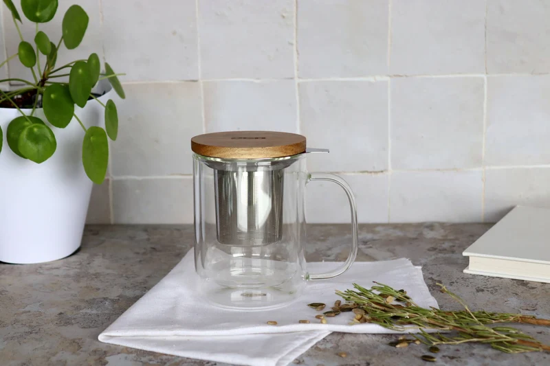 Ogo living | Gustave doppelwandige Teetasse Glastasse Tasse | Glas | 350 ml