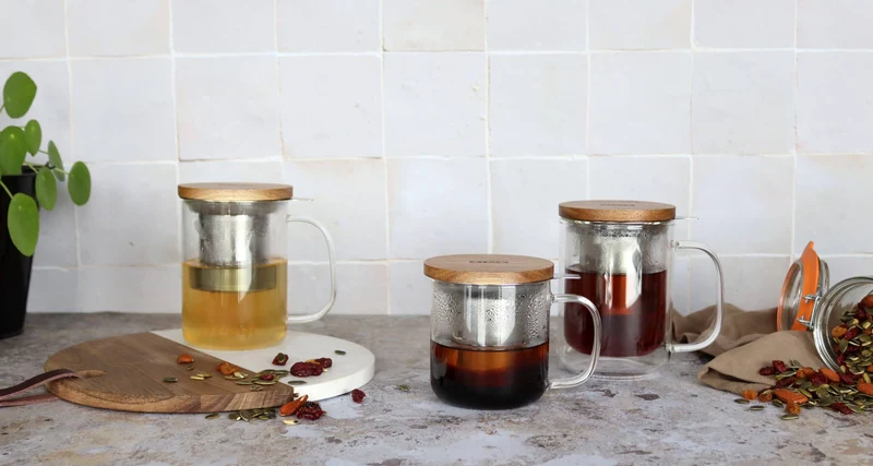 Ogo living | Gustave doppelwandige Teetasse Glastasse Tasse | Glas | 350 ml