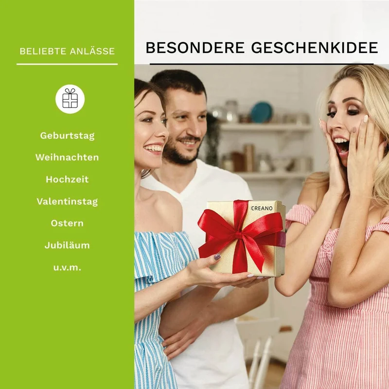 Creano | Teelini Teekiste 12 Stck. in 4 Sorten | Grüner Tee | Geschenk