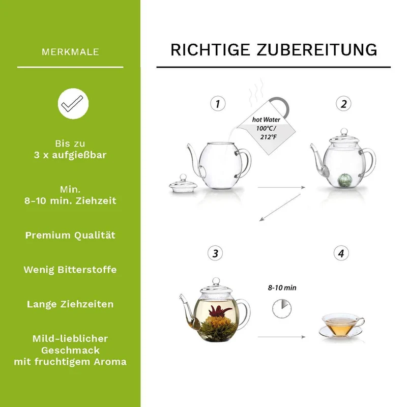 Creano | Magnetbox 6er ErblühTee | Grüntee | Geschenk