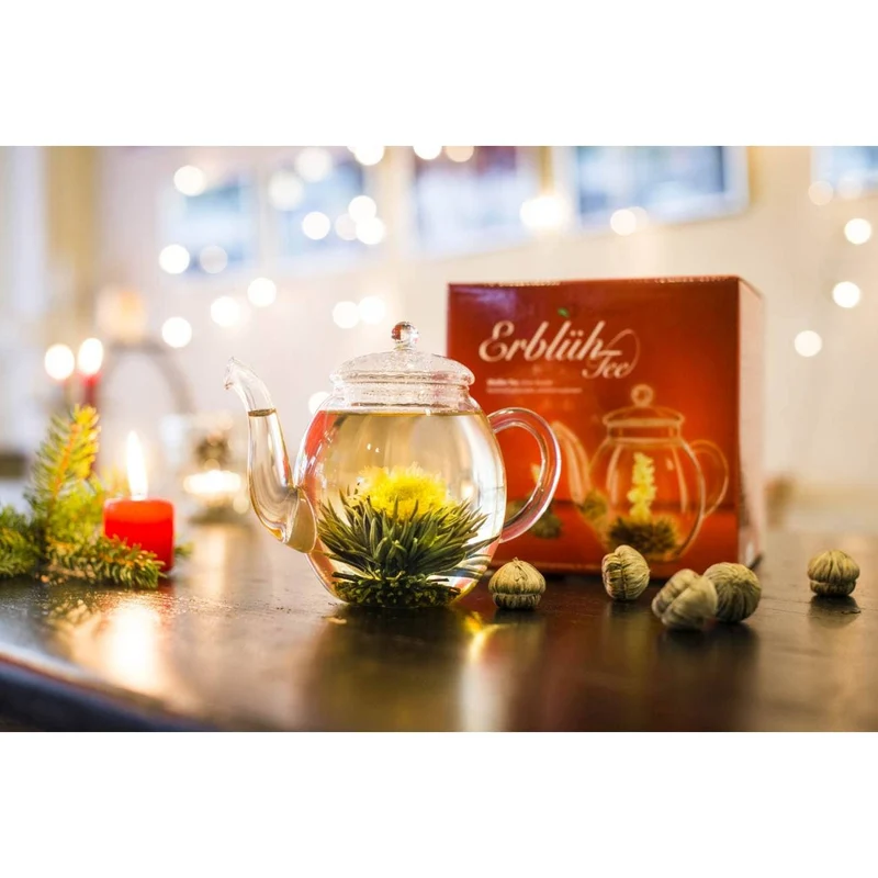 Creano | Teeblumen Mix | Geschenkset | ErblühTee | mit Glaskanne