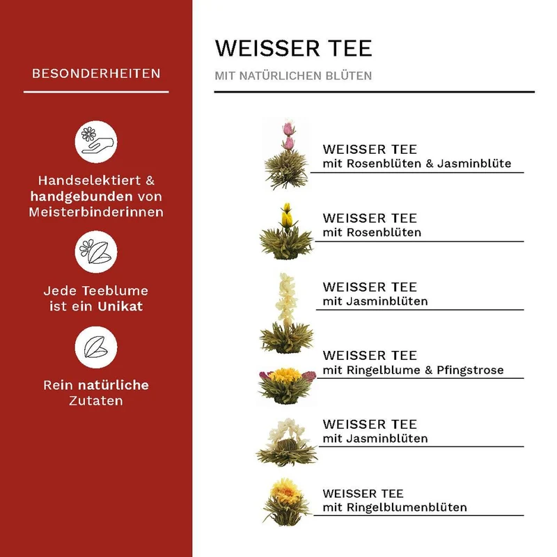 Creano | Teeblumen Mix | Geschenkset | ErblühTee | mit Glaskanne