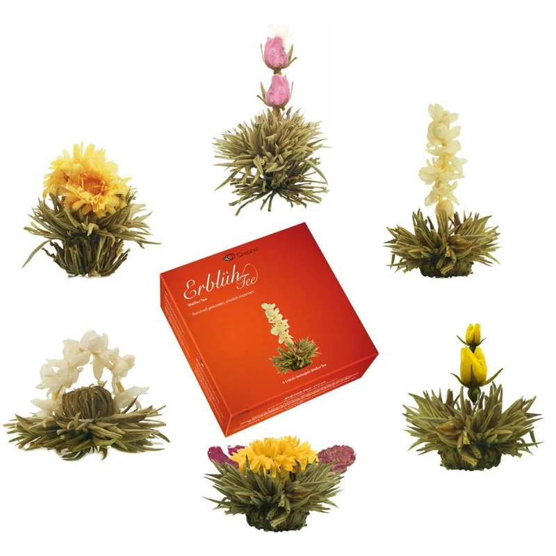 Creano | Teeblumen Mix | Geschenkset | ErblühTee | mit Glaskanne