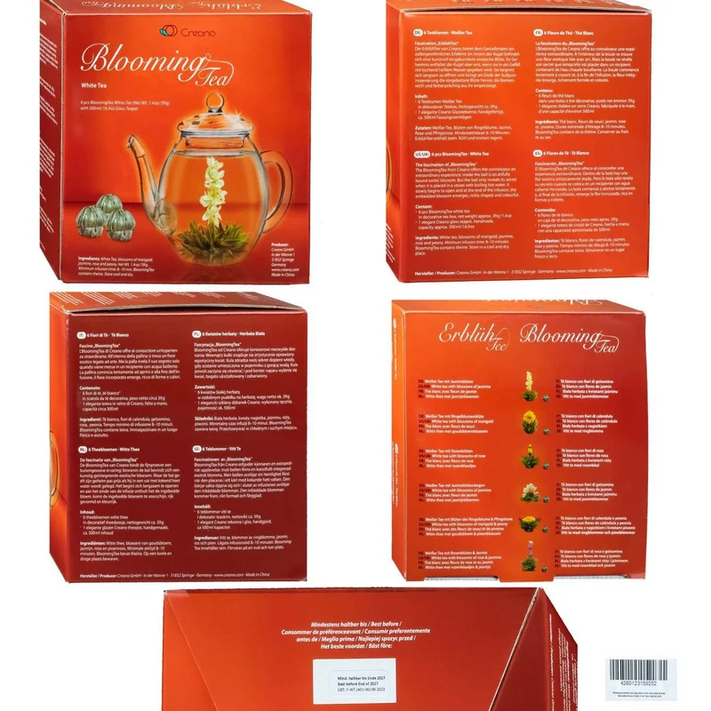 Creano | Teeblumen Mix | Geschenkset | ErblühTee | mit Glaskanne