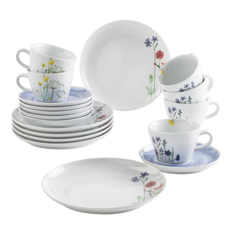 KAHLA Five Senses Wildblume Kaffeeservice 18tlg. Aquarell-Blau