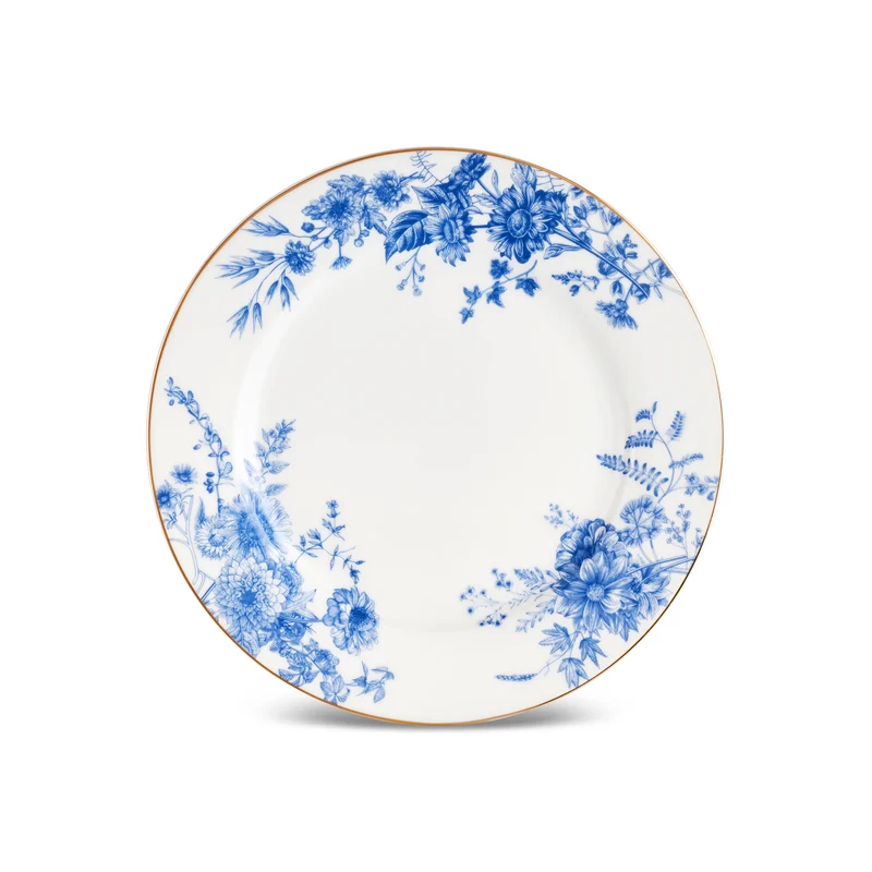 Karaca Delft 8-teiliges Bone-China Servierset für 6 Personen, Blau