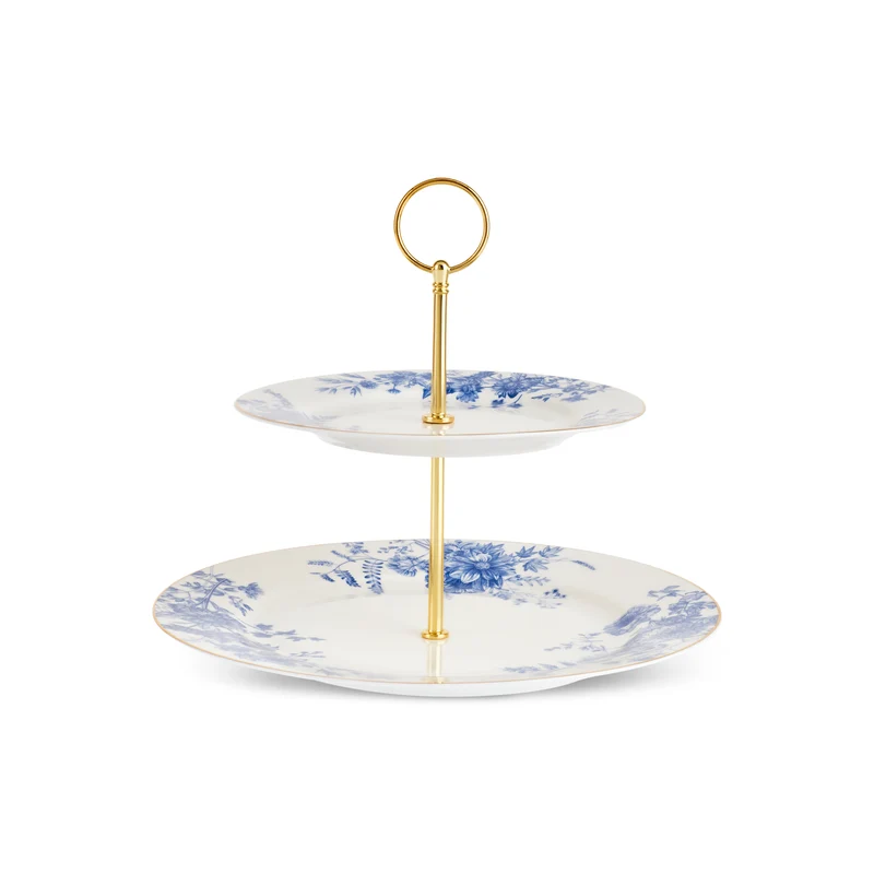 Karaca Delft 8-teiliges Bone-China Servierset für 6 Personen, Blau
