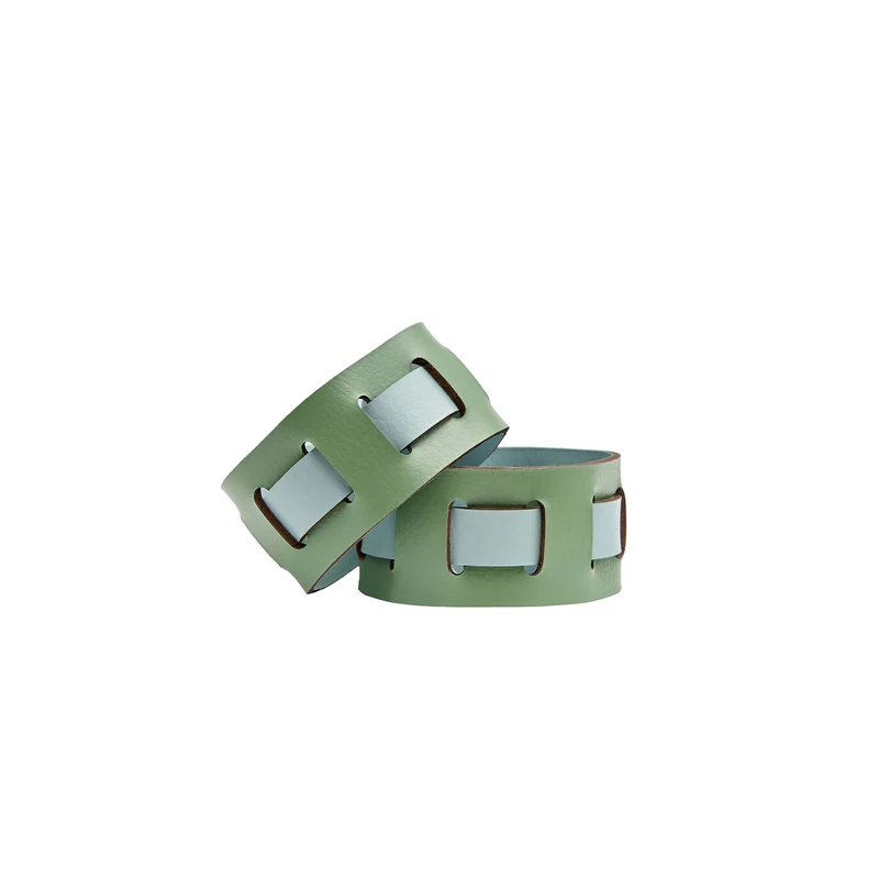Leather Rectangular PLACEMAT & Napkin Rings BOTTEGA by Ekaterina Borovkova for ADJ STYLE