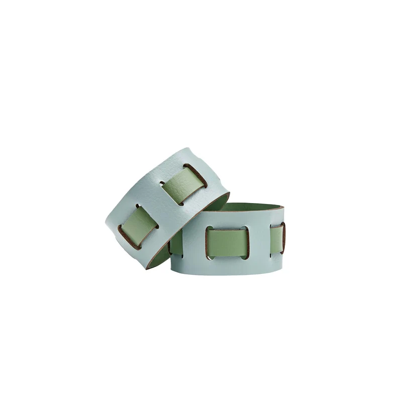 Leather Rectangular PLACEMAT & Napkin Rings BOTTEGA by Ekaterina Borovkova for ADJ STYLE