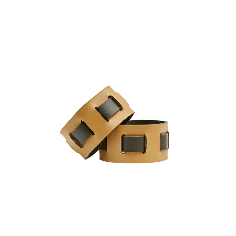 Leather Rectangular PLACEMAT & Napkin Rings BOTTEGA by Ekaterina Borovkova for ADJ STYLE