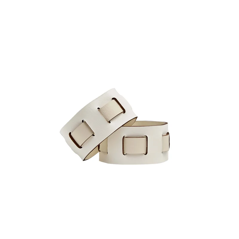 Leather Round PLACEMAT & Napkin Rings BOTTEGA by Ekaterina Borovkova for ADJ STYLE