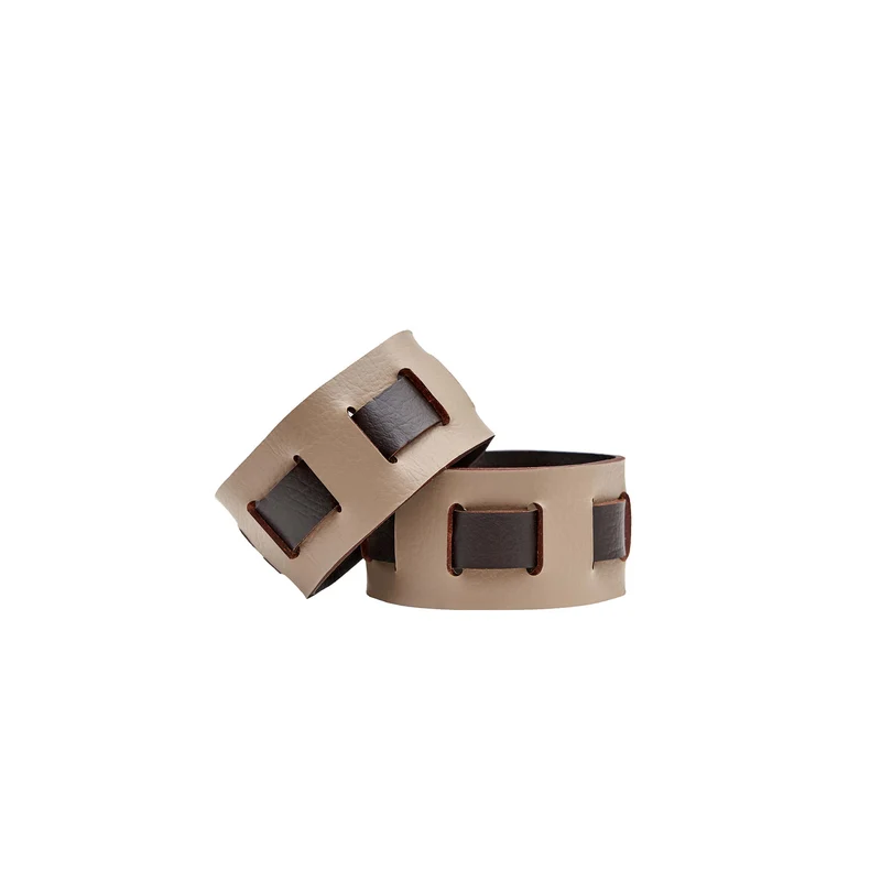 Leather Round PLACEMAT & Napkin Rings BOTTEGA by Ekaterina Borovkova for ADJ STYLE