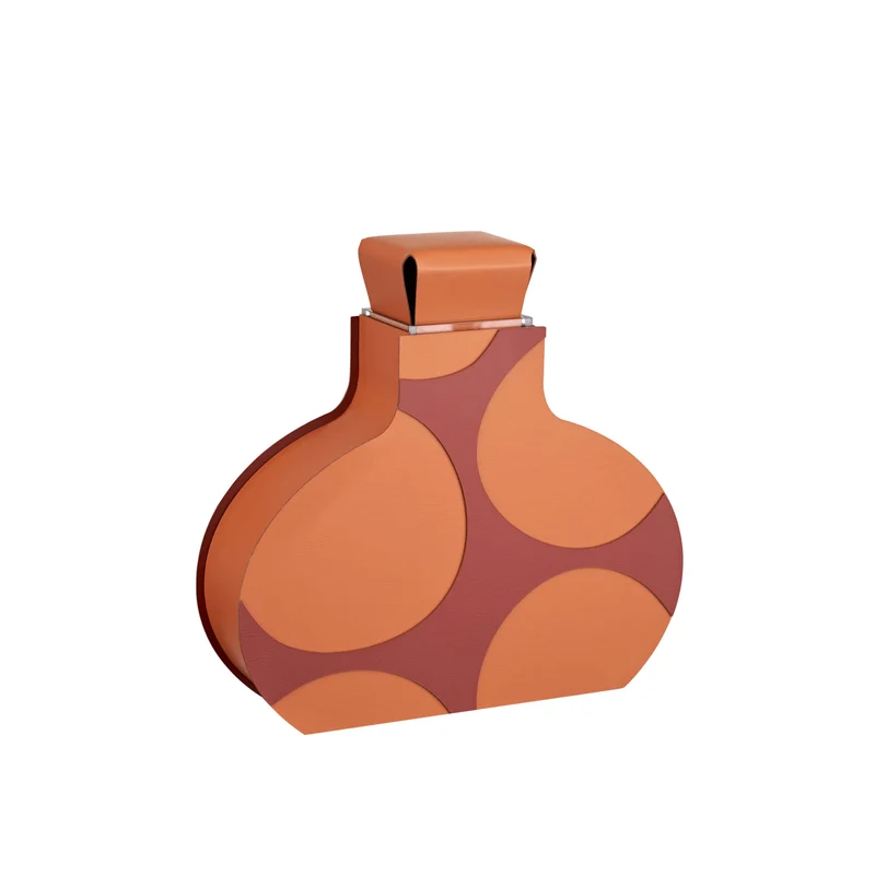 Leather Decorative Object VASE OTTO GRAPHIC by Gianpaolo Venier for ADJ STYLE
