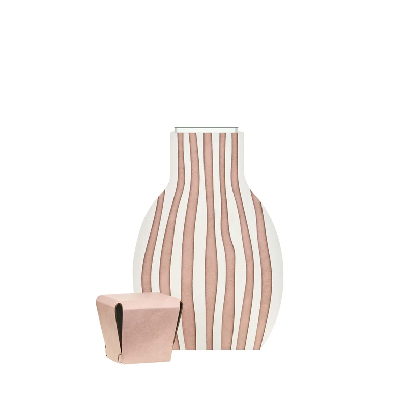 Leather Decorative Object VASE OTTO GRAPHIC by Gianpaolo Venier for ADJ STYLE