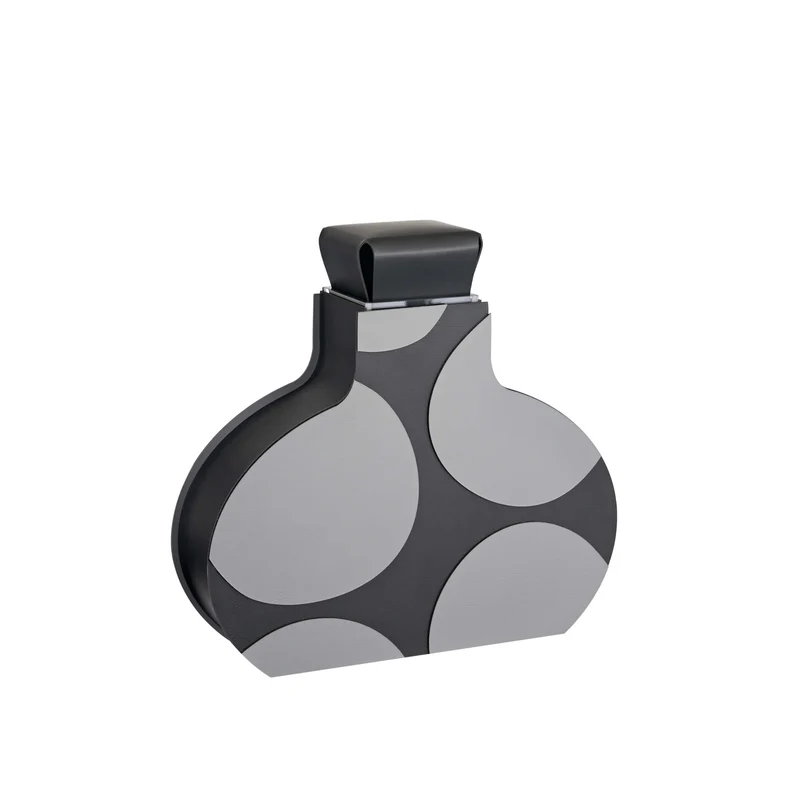 Leather Decorative Object VASE OTTO GRAPHIC by Gianpaolo Venier for ADJ STYLE