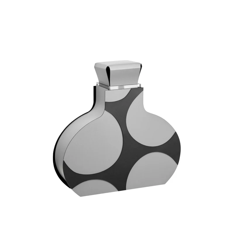 Leather Decorative Object VASE OTTO GRAPHIC by Gianpaolo Venier for ADJ STYLE