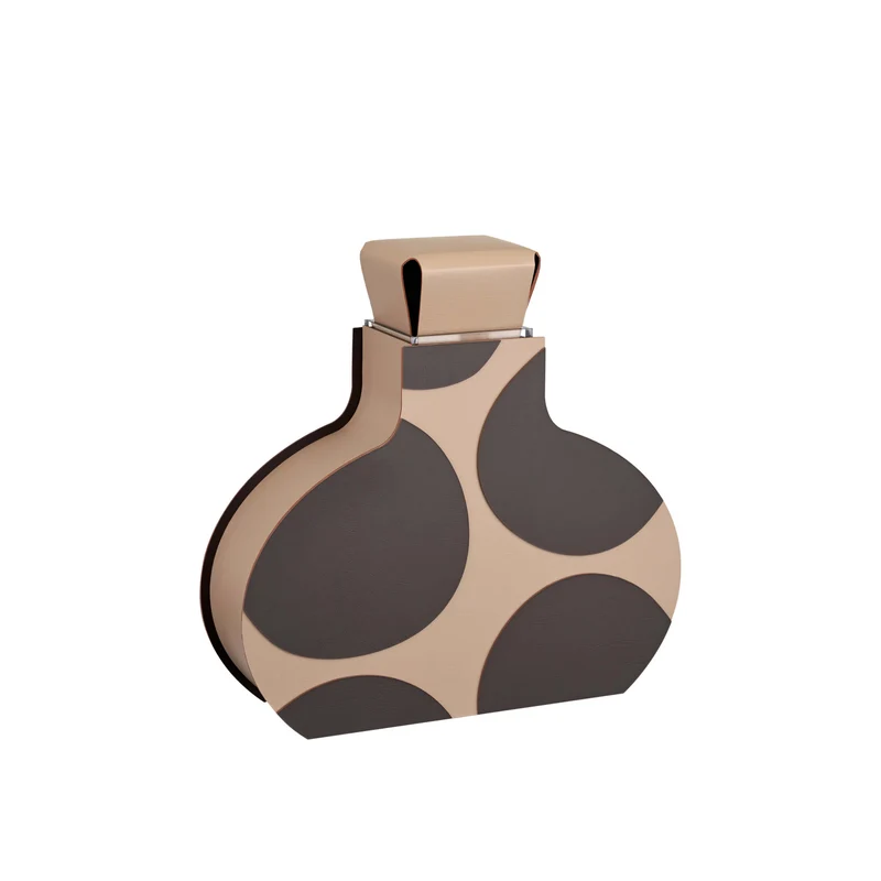Leather Decorative Object VASE OTTO GRAPHIC by Gianpaolo Venier for ADJ STYLE