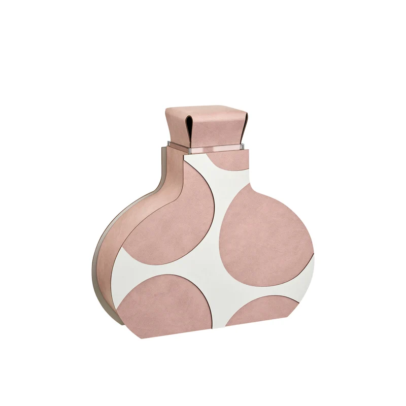 Leather Decorative Object VASE OTTO GRAPHIC by Gianpaolo Venier for ADJ STYLE