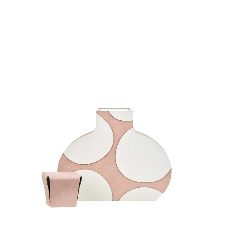 Leather Decorative Object VASE OTTO GRAPHIC by Gianpaolo Venier for ADJ STYLE