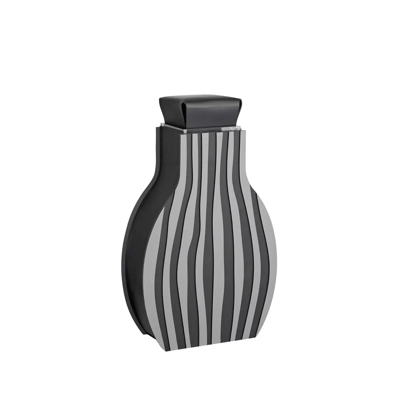 Leather Decorative Object VASE OTTO GRAPHIC by Gianpaolo Venier for ADJ STYLE