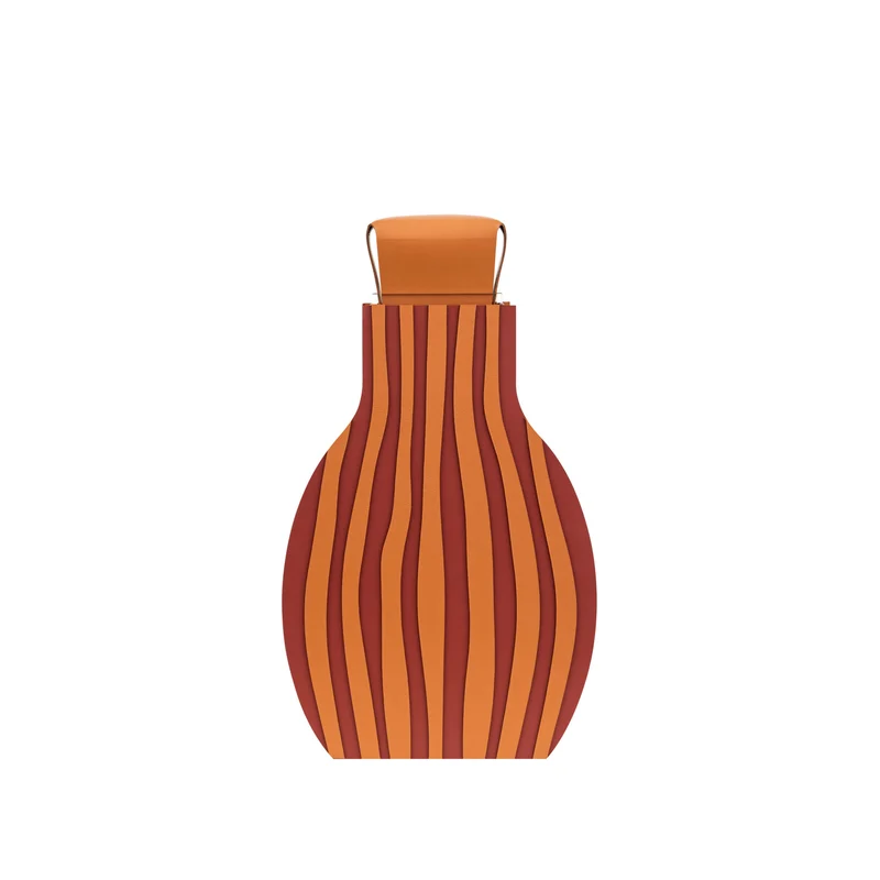 Leather Decorative Object VASE OTTO GRAPHIC by Gianpaolo Venier for ADJ STYLE