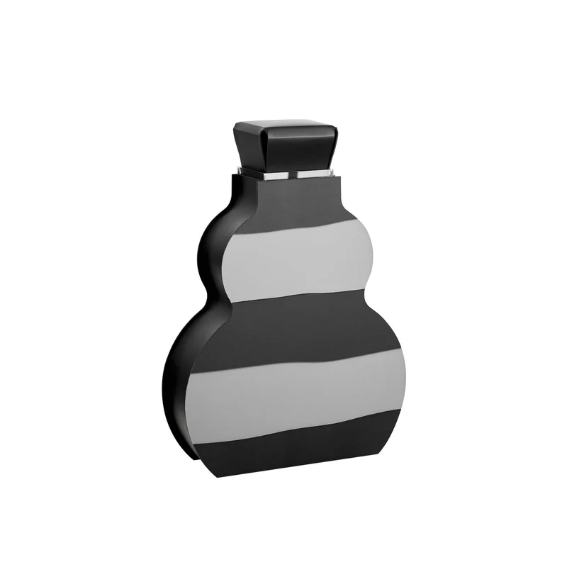 Leather Decorative Object VASE OTTO GRAPHIC by Gianpaolo Venier for ADJ STYLE