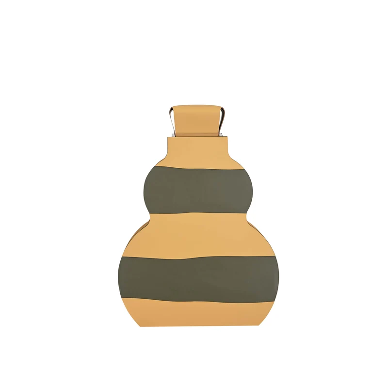 Leather Decorative Object VASE OTTO GRAPHIC by Gianpaolo Venier for ADJ STYLE